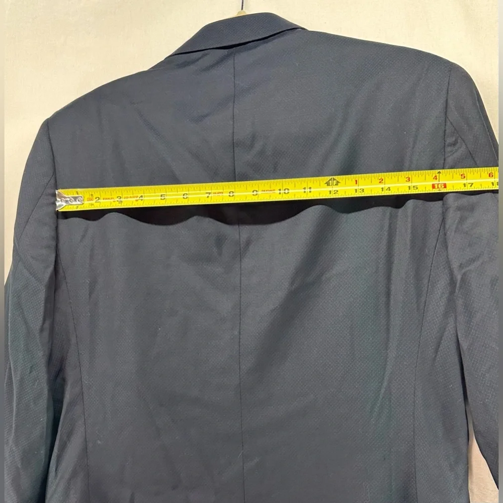 INDOCHINO Mens Solid Black 100% WOOL Sport Coat Suit Jacket‎ Blazer Size 38 NEW